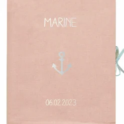 Livre de naissance rose poudré 88 pages (personnalisable)