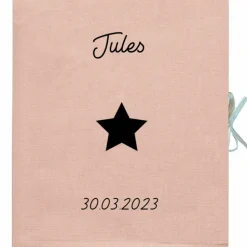 Livre de naissance rose poudré 88 pages (personnalisable)