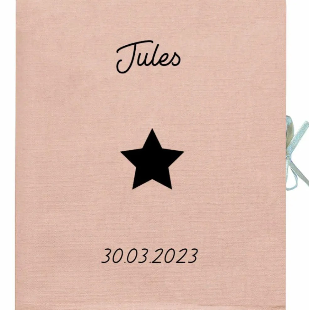 Livre de naissance rose poudré 88 pages (personnalisable)