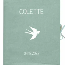 Livre de naissance vert amande 88 pages (personnalisable)