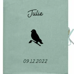 Livre de naissance vert amande 88 pages (personnalisable)