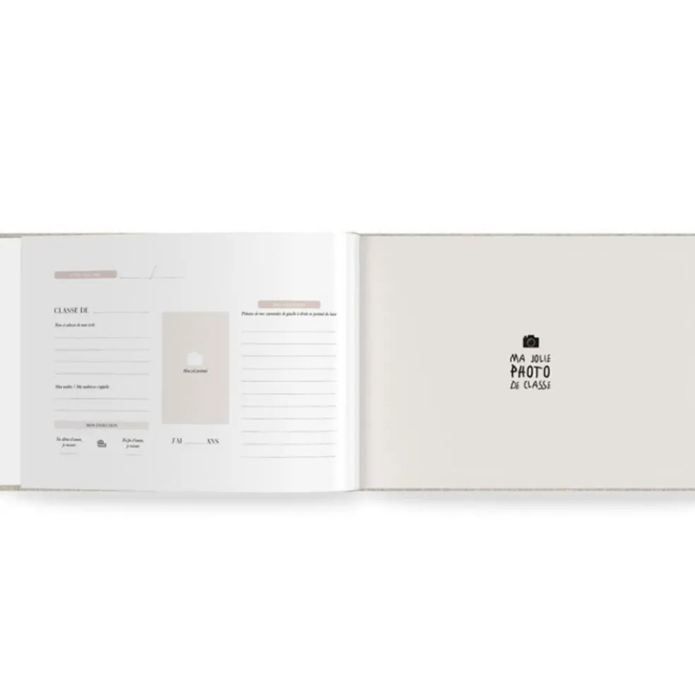 Livre Souvenirs d'école en lin (8 périodes scolaires)