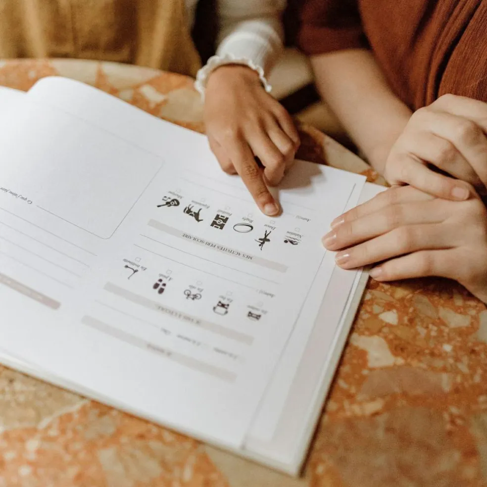Livre Souvenirs d'école en lin (8 périodes scolaires)