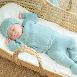 Lot brassière, bonnet et chaussons Sauge (0-1 mois)