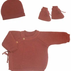 Lot brassière, bonnet et chaussons Terracotta (0-1 mois)