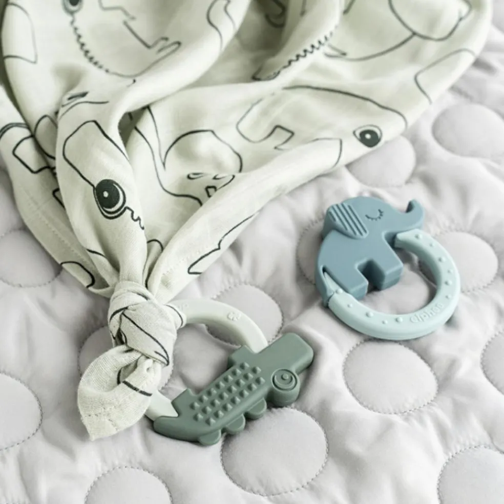 Lot de 2 anneaux de dentition Deer friends vert et bleu