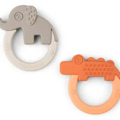 Lot de 2 anneaux de dentition Deer friends papaye et sable