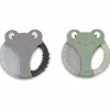 Lot de 2 anneaux de dentition animaux gris et vert