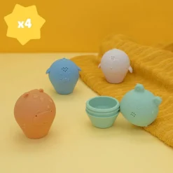 Lot de 4 aspergeurs de bain en silicone