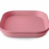 Lot de 2 assiettes carrées Dusty Rose