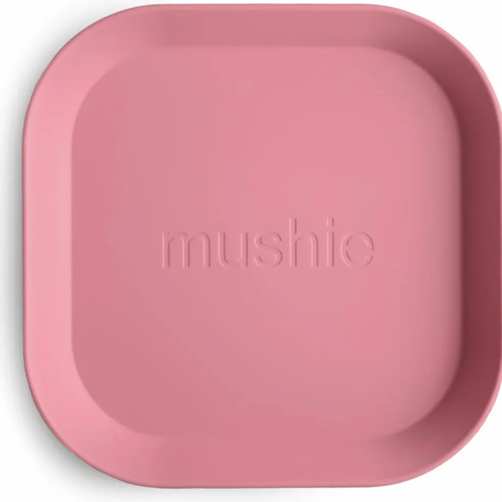 Lot de 2 assiettes carrées Dusty Rose