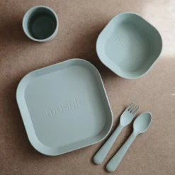 Lot de 2 assiettes carrées Sage