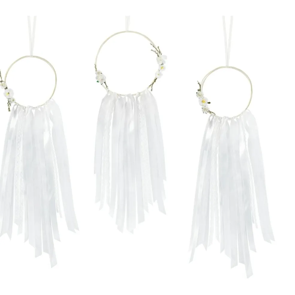 Lot de 3 attrape rêves blanc