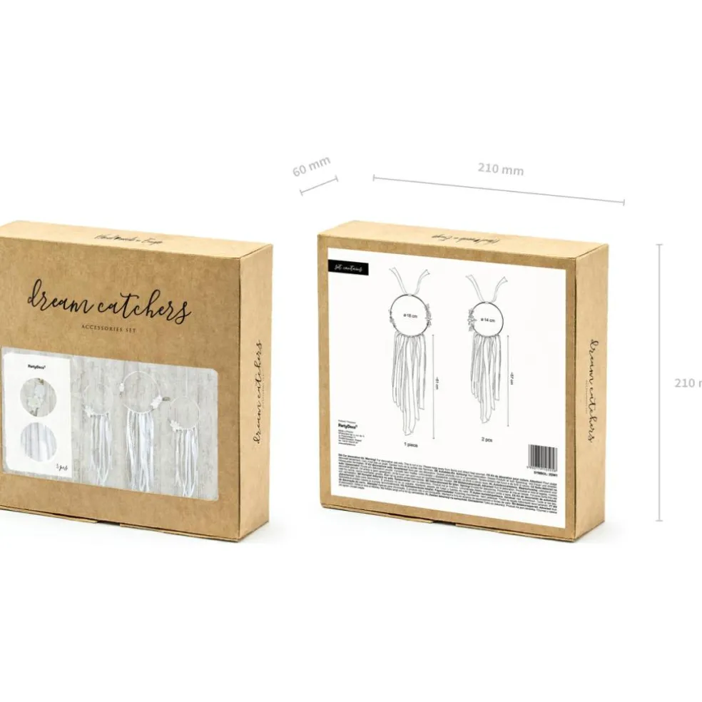 Lot de 3 attrape rêves blanc