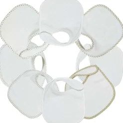 Lot de 7 bavoirs à velcro Essentiel écrus