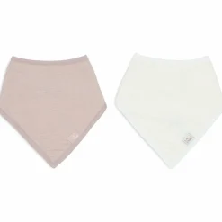 Lot de 2 bavoirs bandana gaze de coton Wild Rose-Oatmeal