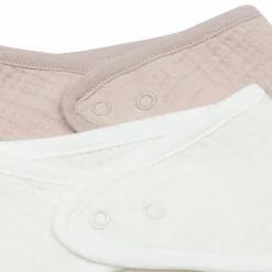 Lot de 2 bavoirs bandana gaze de coton Wild Rose-Oatmeal