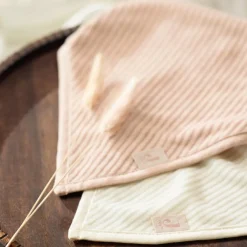 Lot de 2 bavoirs bandana Velvet Rib Wild Rose-Ivory