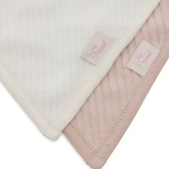 Lot de 2 bavoirs bandana Velvet Rib Wild Rose-Ivory