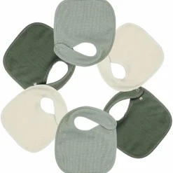 Lot de 6 bavoirs de naissance Nid d'abeille Sauge