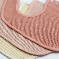 Lot de 6 bavoirs de naissance Nid d'abeille Rose