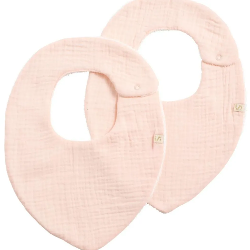 Lot de 2 bavoirs en double gaze de coton Pétale