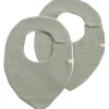 Lot de 2 bavoirs en double gaze de coton Sauge
