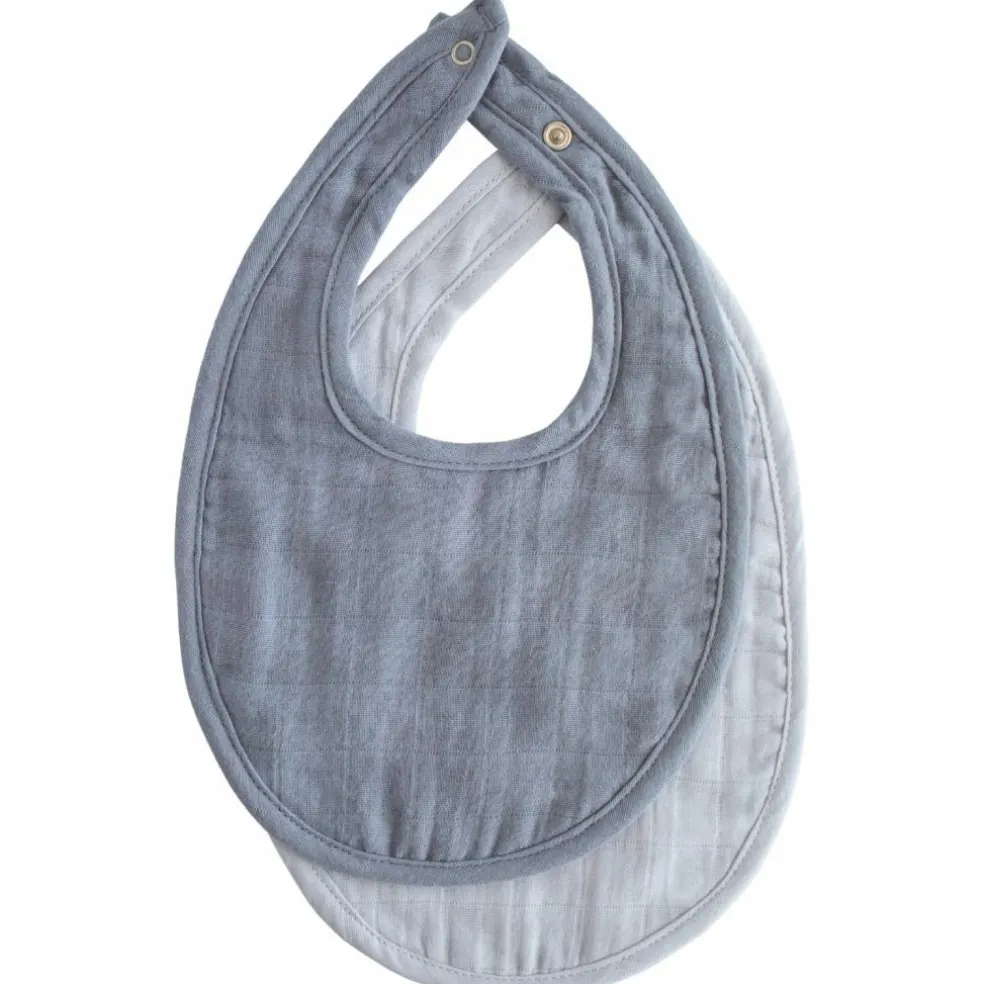 Lot de 2 bavoirs en mousseline Tradewinds-Baby Blue