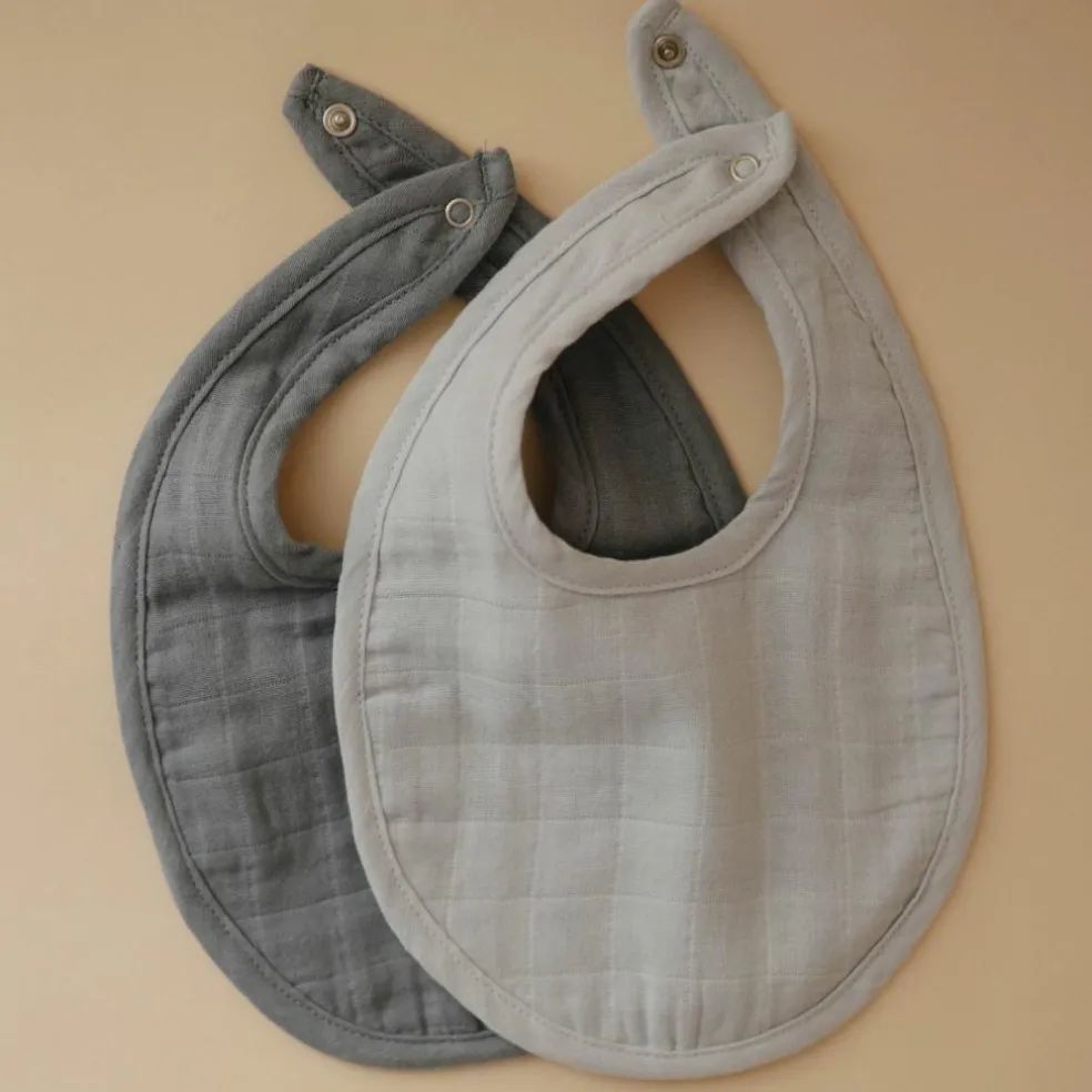 Lot de 2 bavoirs en mousseline Tradewinds-Baby Blue