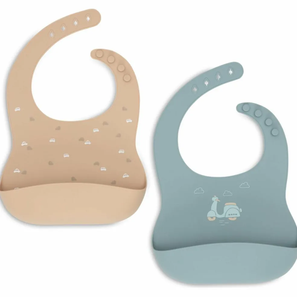 Lot de 2 bavoirs en silicone On the Go