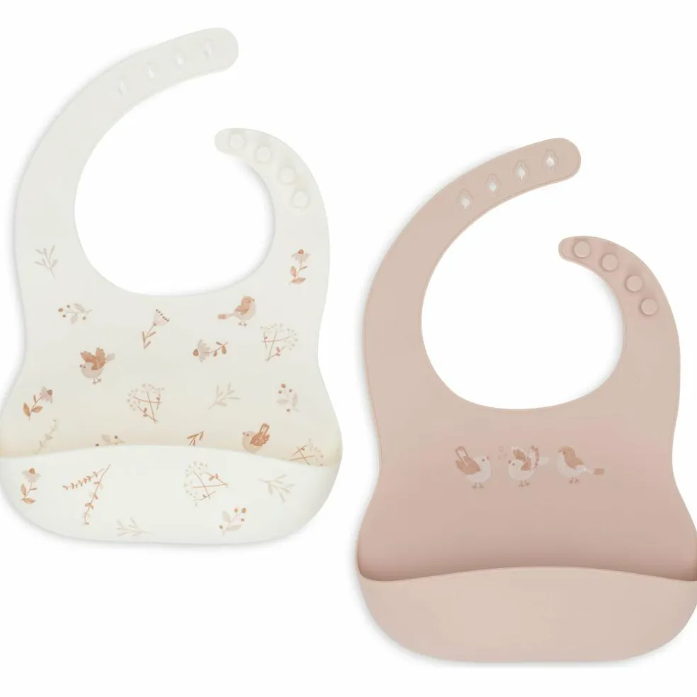 Lot de 2 bavoirs en silicone Lovely Birds