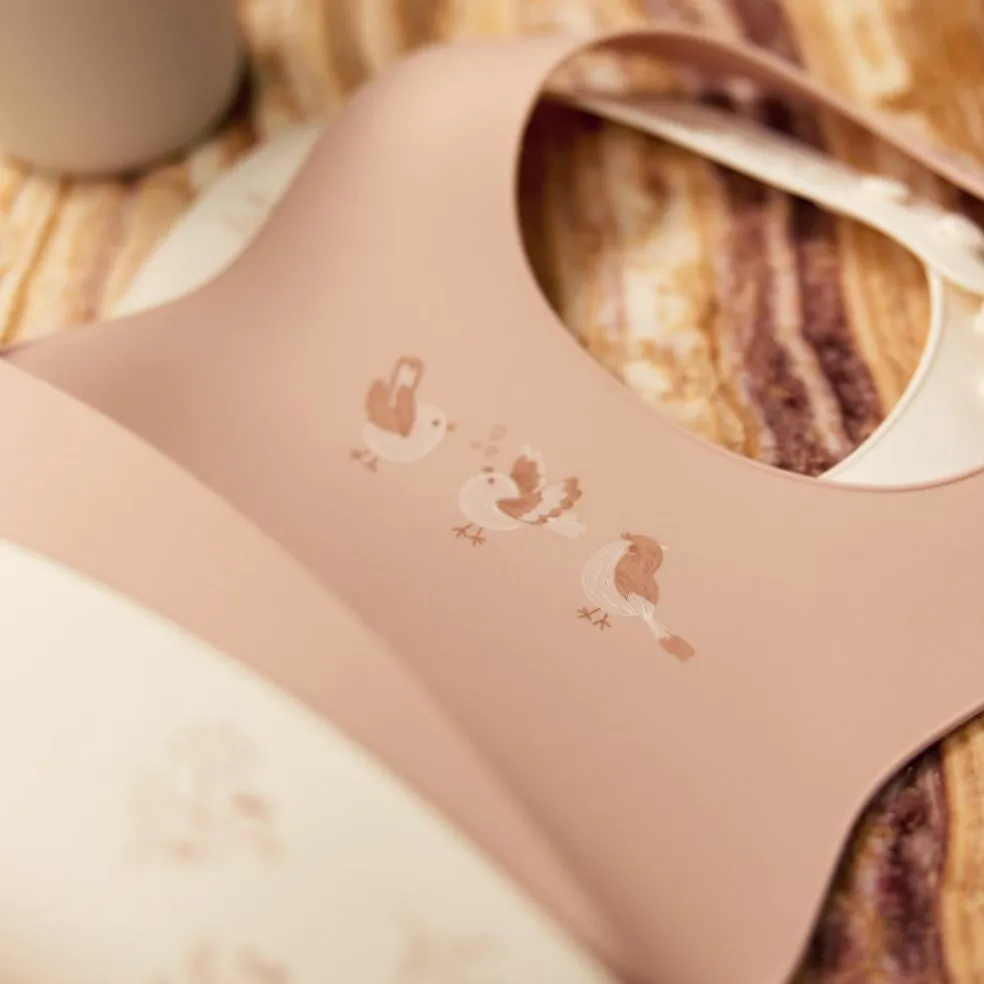 Lot de 2 bavoirs en silicone Lovely Birds