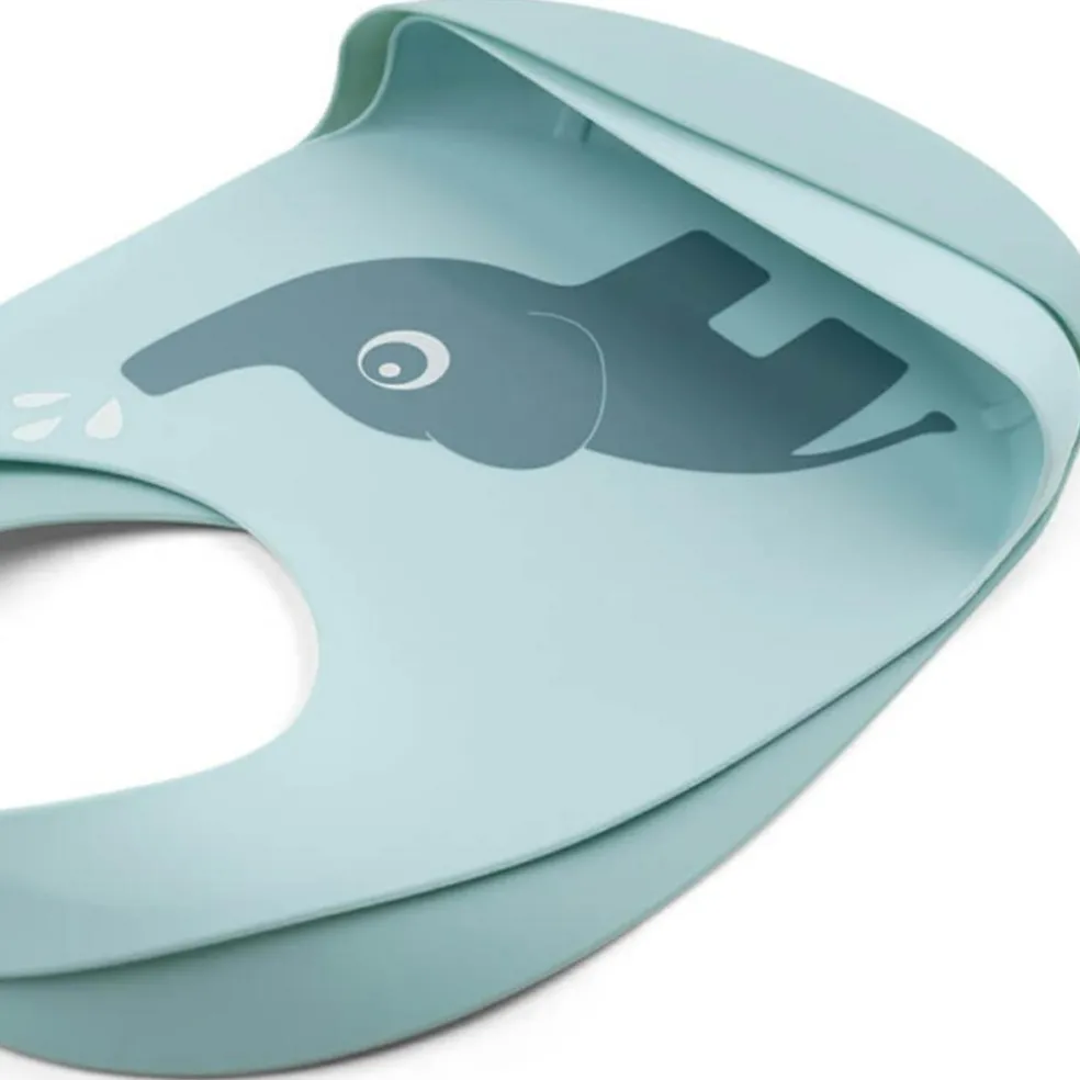 Lot de 2 bavoirs en silicone Elphee Bleu