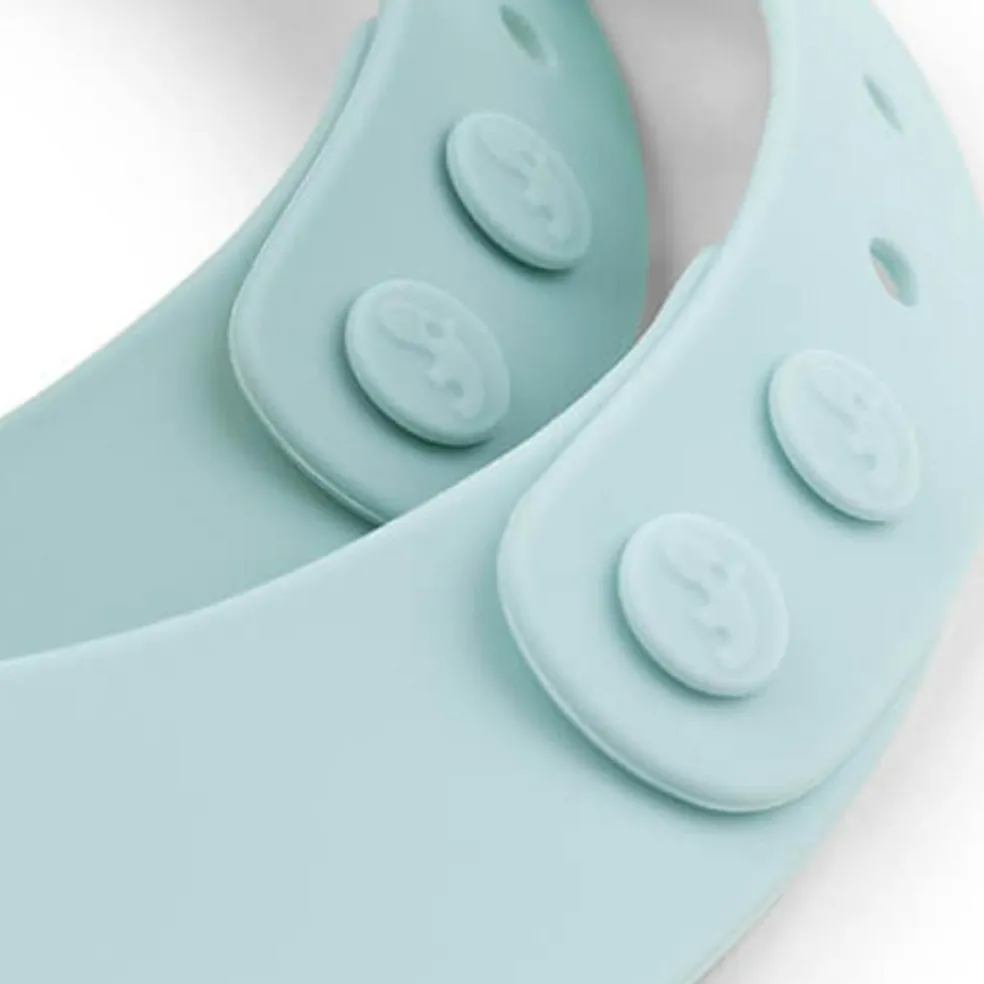 Lot de 2 bavoirs en silicone Elphee Bleu