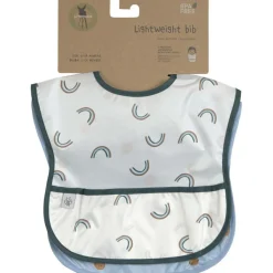 Lot de 2 bavoirs Happy Rascals Smile bleu ciel