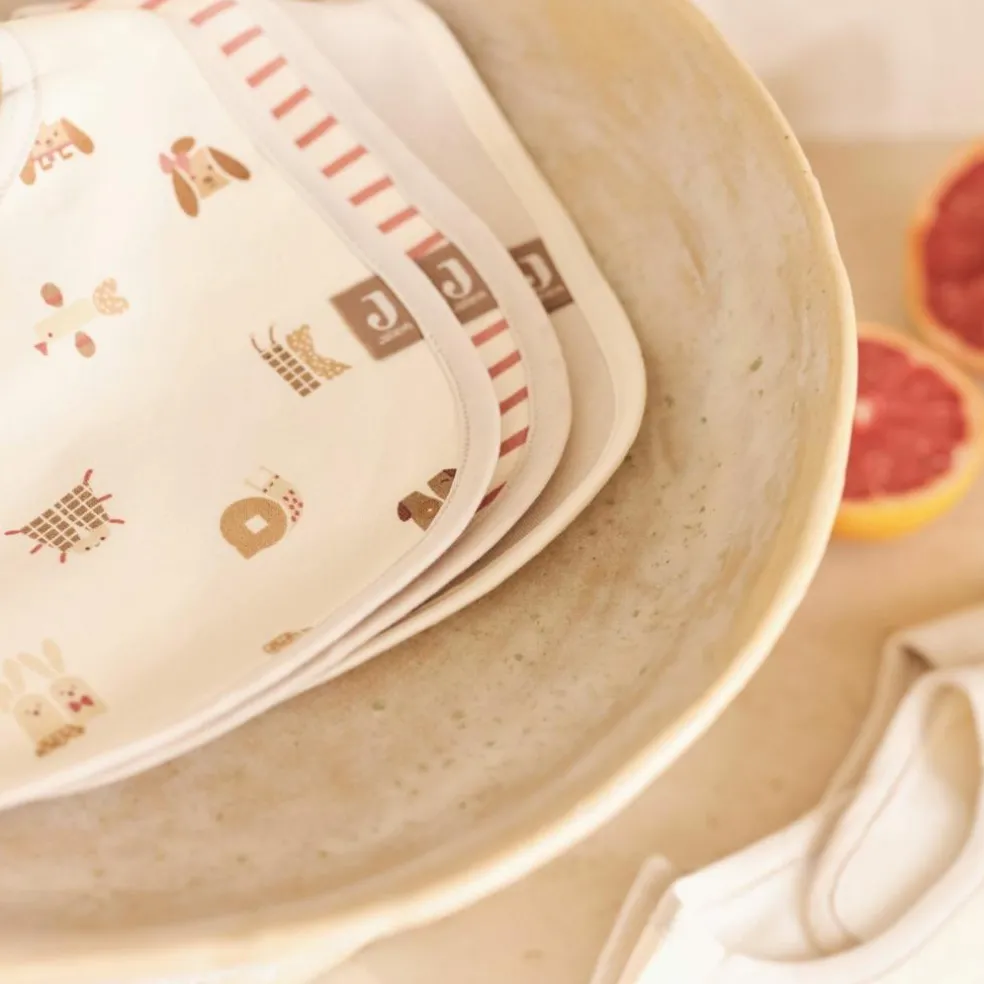 Lot de 5 bavoirs imperméables Animal Friends