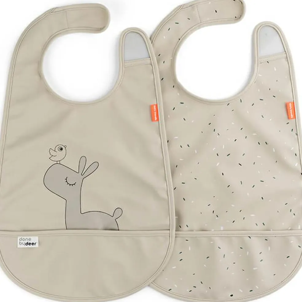 Lot de 2 bavoirs imperméables à velcro Lalee Sable