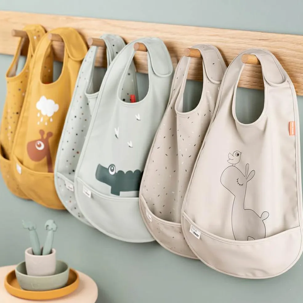 Lot de 2 bavoirs imperméables à velcro Lalee Sable