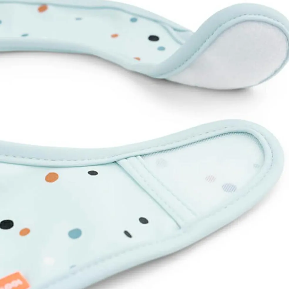 Lot de 2 bavoirs imperméables à velcro Elphee Bleu
