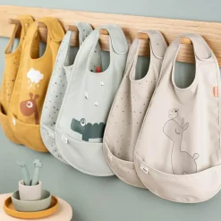 Lot de 2 bavoirs imperméables à velcro Elphee Bleu