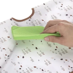 Lot de 2 bavoirs manches longues avec poche Tiny Farmer Oie lilas cendré