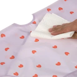 Lot de 2 bavoirs manches longues Happy Rascals Coeur lavande