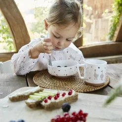 Lot de 2 bavoirs manches longues avec poche Tiny Farmer Mouton bleu