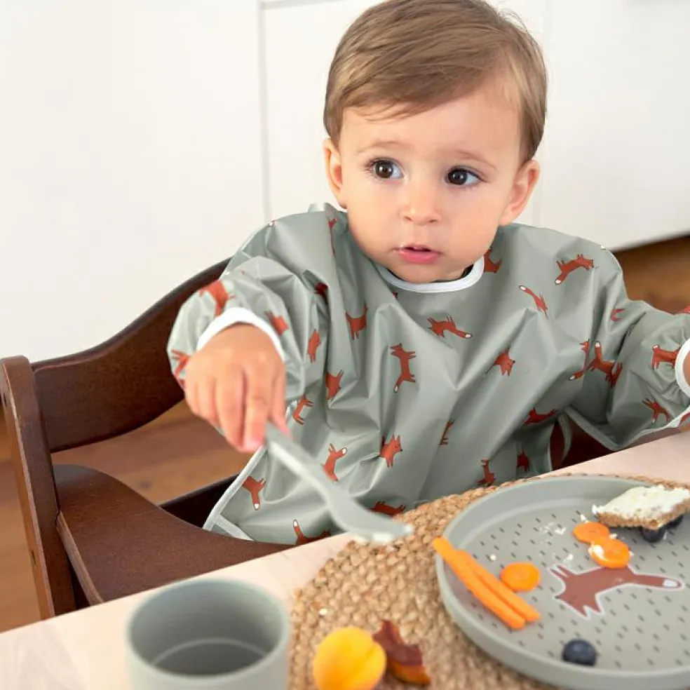 Lot de 2 bavoirs manches longues avec poche Little Forest Renard