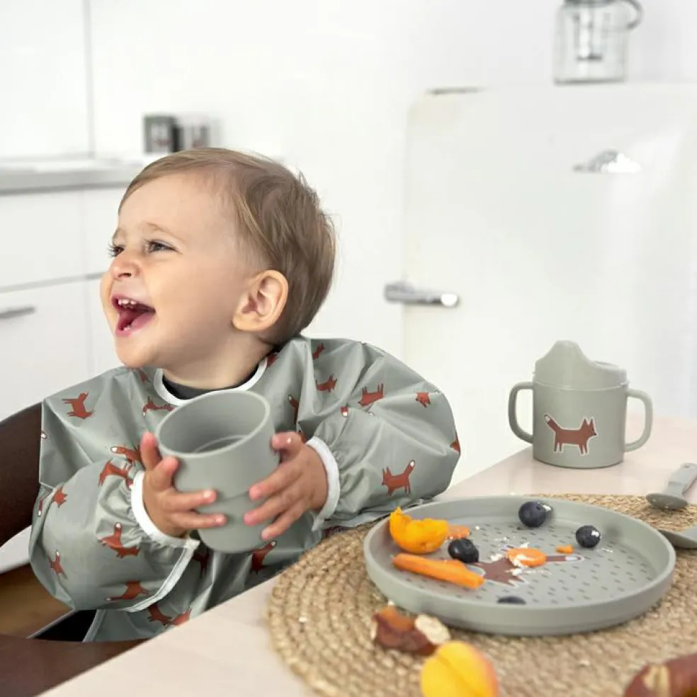 Lot de 2 bavoirs manches longues avec poche Little Forest Renard