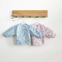 Lot de 2 bavoirs manches longues Happy Rascals Smile bleu ciel