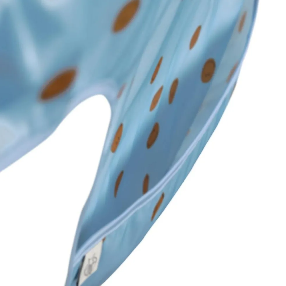 Lot de 2 bavoirs manches longues Happy Rascals Smile bleu ciel