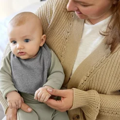 Lot de 3 bavoirs naissance gris foncé-gris clair-nature mélange