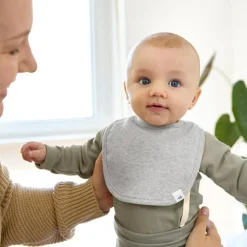 Lot de 3 bavoirs naissance gris foncé-gris clair-nature mélange