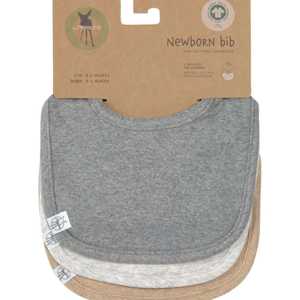 Lot de 3 bavoirs naissance gris foncé-gris clair-nature mélange